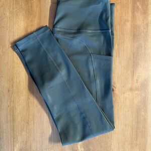 ZYIA Army Green Metallic Light n Tight Leggings with Pockets